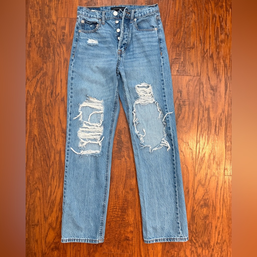 Aeropostale 90s baggy Button-Fly Light Blue Jeans